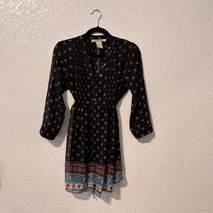 American Rag Black Pintuck Aztec Tunic - Size S